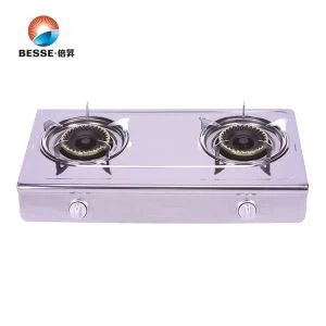 Beste Qualität aus Edelstahl Panel Doppel Brenner Desktop-Gasherd